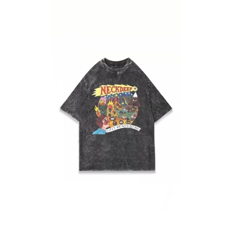 KAOS WASHED BAND ROCK NECKDEEP OVERSIZE