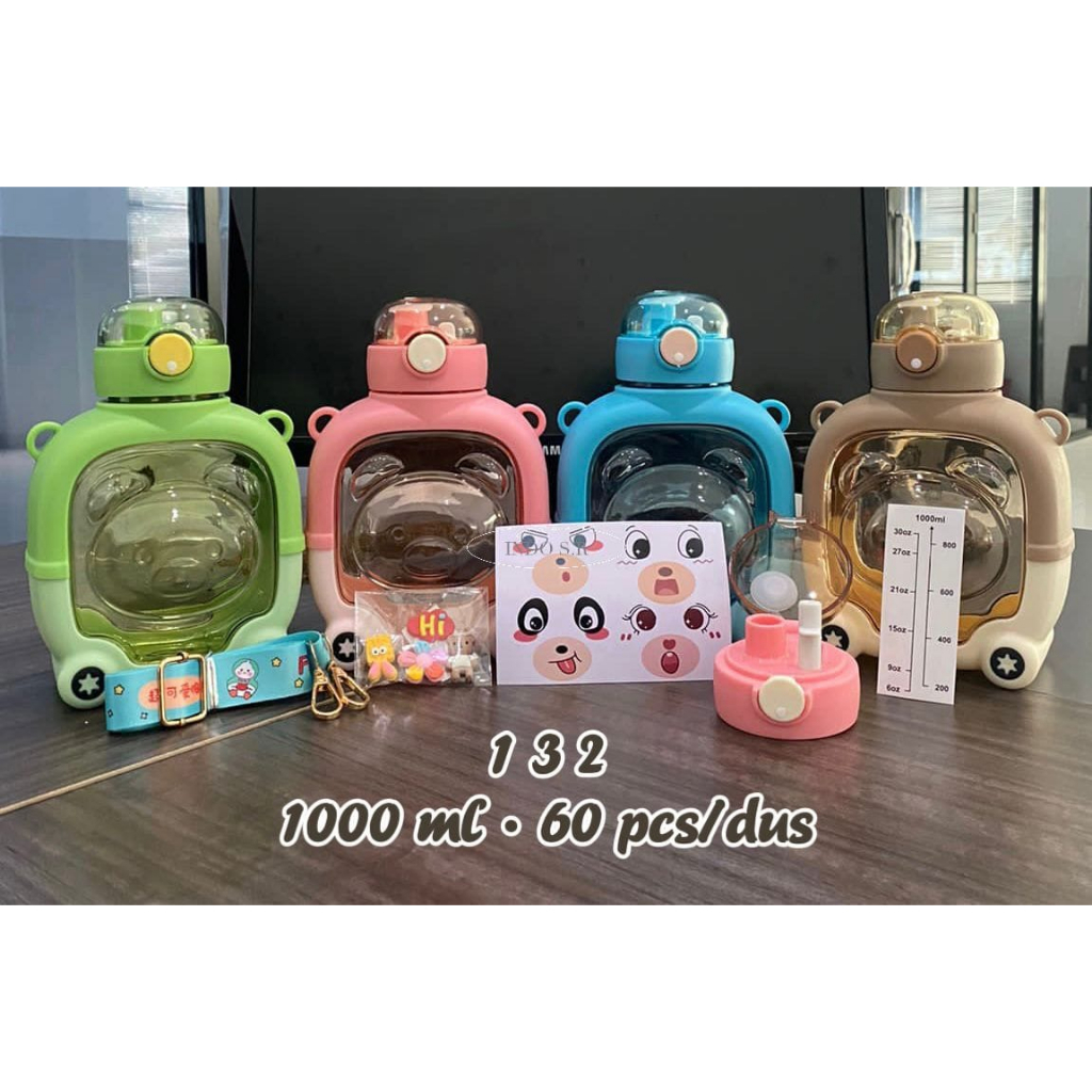 BOTOL MINUM ANAK TEDDY PREMIUM 1955 /132 MOTIVASI FREE SEDOTAN STIKER &amp; STRAP