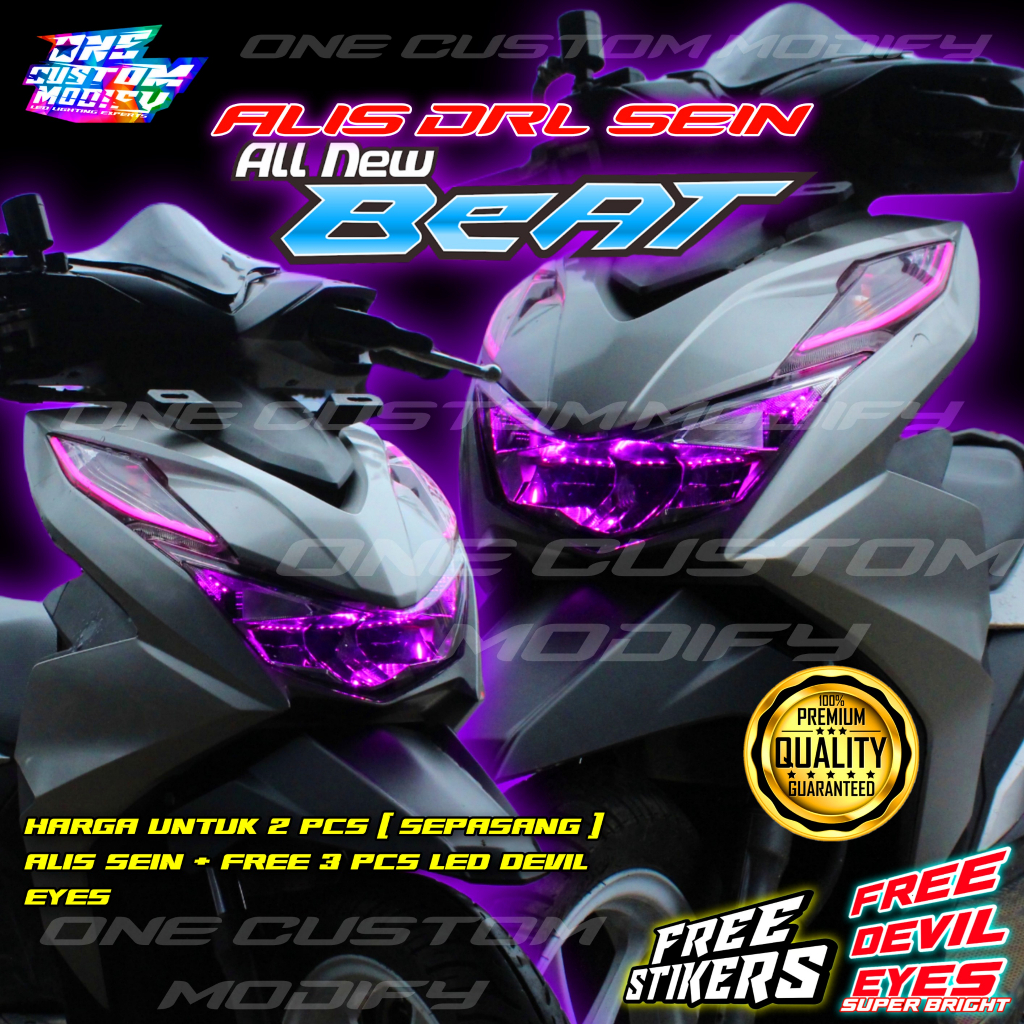 LAMPU ALIS LED DRL BEAT NEW DELUXE FREE DEVIL EYES BEAT 2023 2022 2021 2020 LIS SEIN SIGN SEPASANG