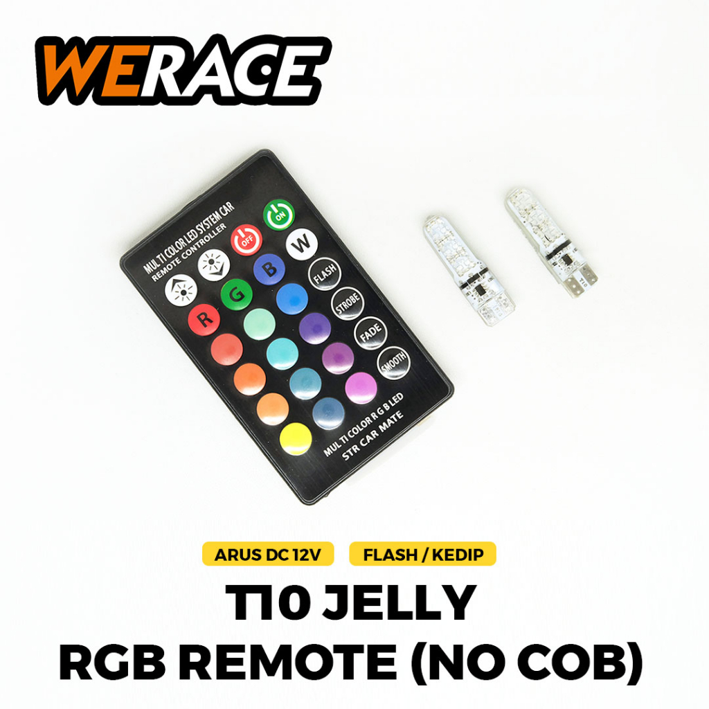 [WERACE] LAMPU LED T10 RGB 16 WARNA SEN SENJA REMOT / REMOTE HARGA SATU SET