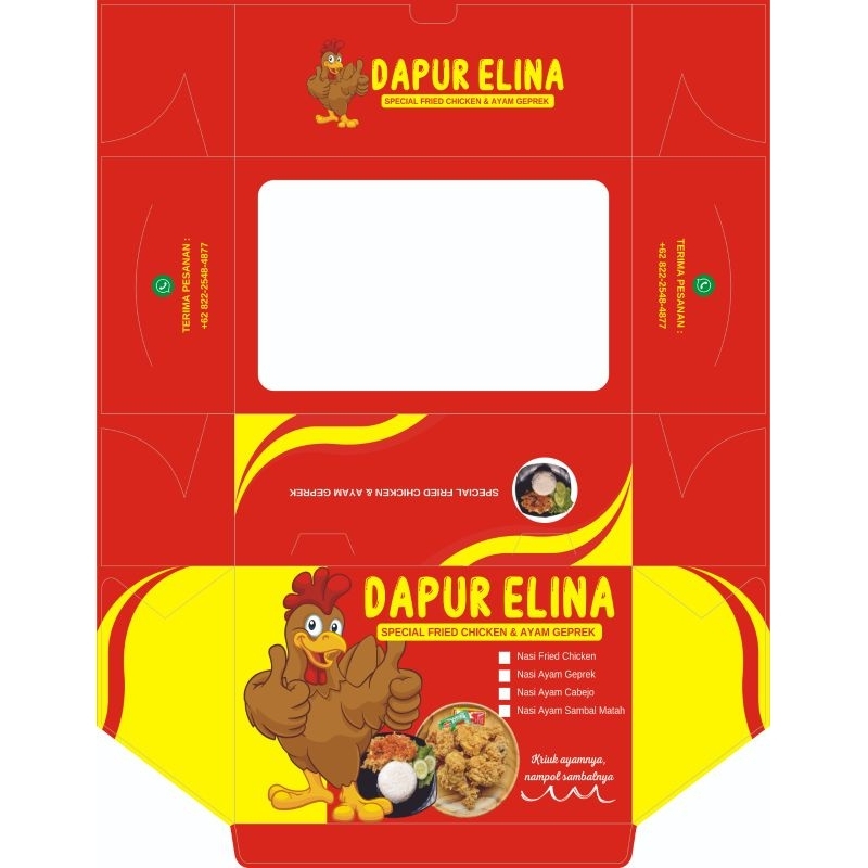 

(Min 1000pcs) dus /dos /kardus custom/ merk sendiri, Chicken,Geprek,Ayam