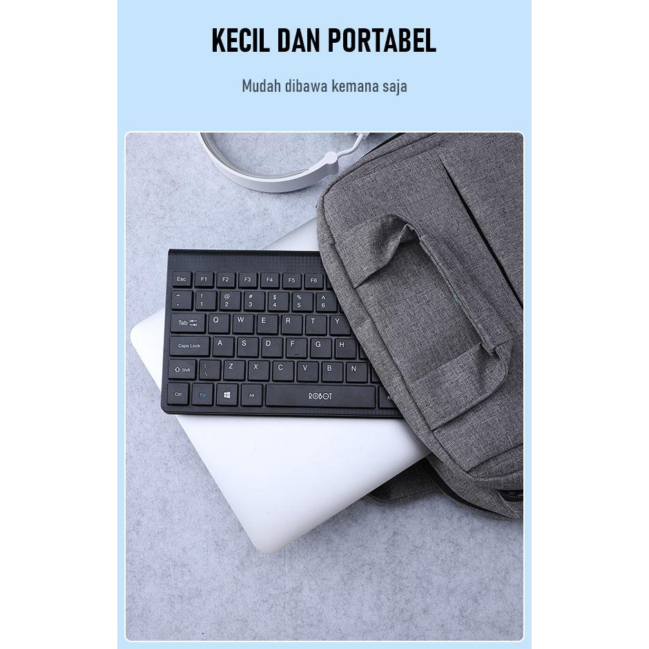 ROBOT Portable Mini Wired Keyboard RK10 Ultra-Thin Garansi Resmi 1 Tahun
