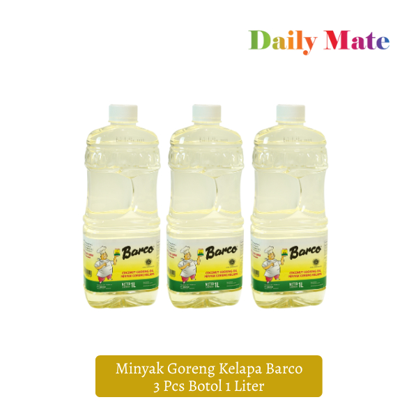 

Paket Hemat!! Minyak kelapa Barco Botol 1 liter - 3 pcs