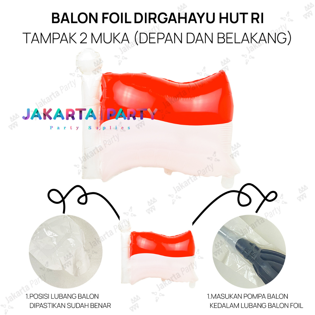 Balon Foil Bendera Merah Putih / Balon Foil Bendera / Balon Bendera