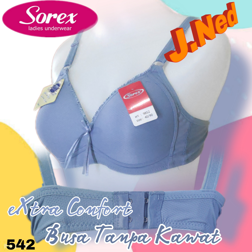 J542 BRA SOREX  BUSA TIPIS  TANPA KAWAT SIZE 36 - 42