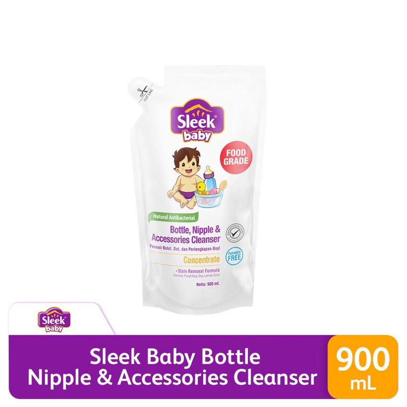 Sleek Baby Bottle, Nipple &amp; Accessories Cleanser 900ml / sabun cuci botol bayi