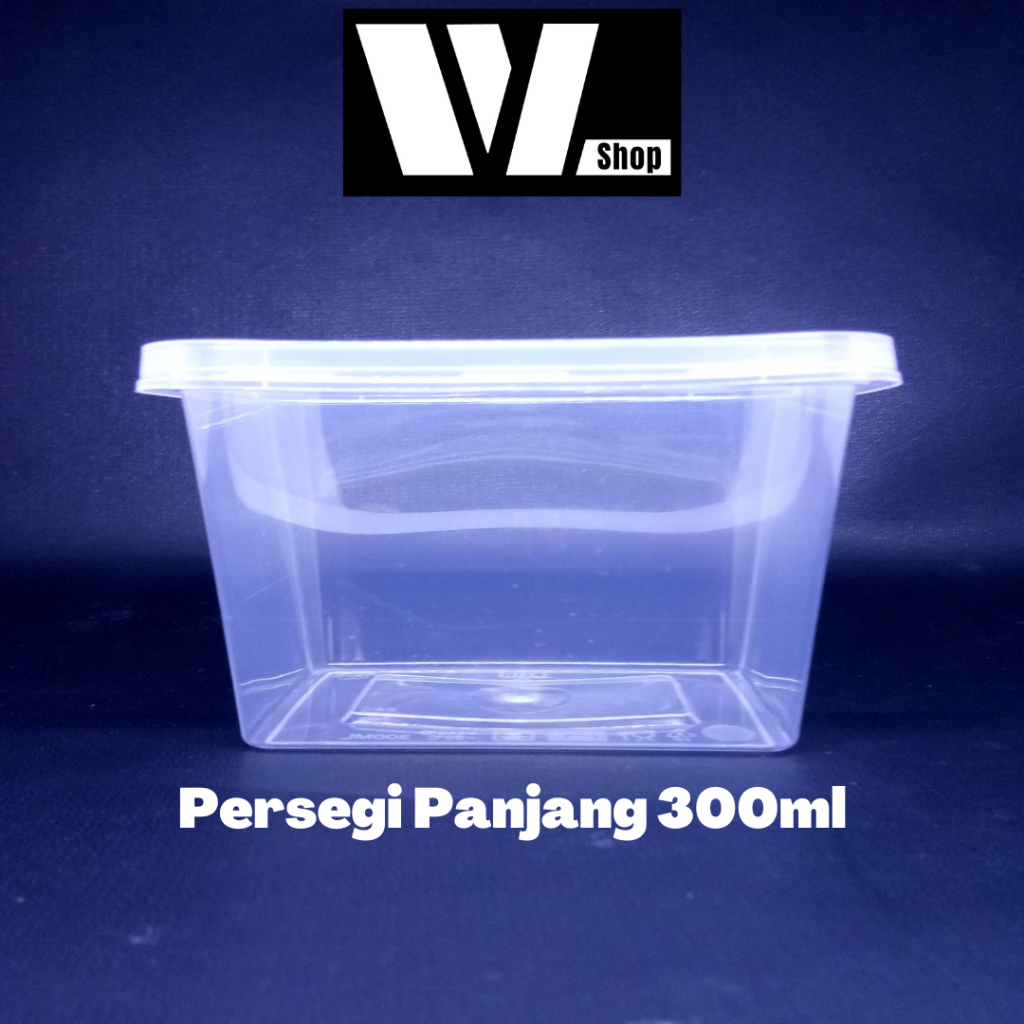 Kotak Makan Plastik Persegi Panjang 300ml Thinwall Klir Kotak Makanan Thin wall 300 ml Tempat Penyimpanan Makanan Rectangle WL Shop