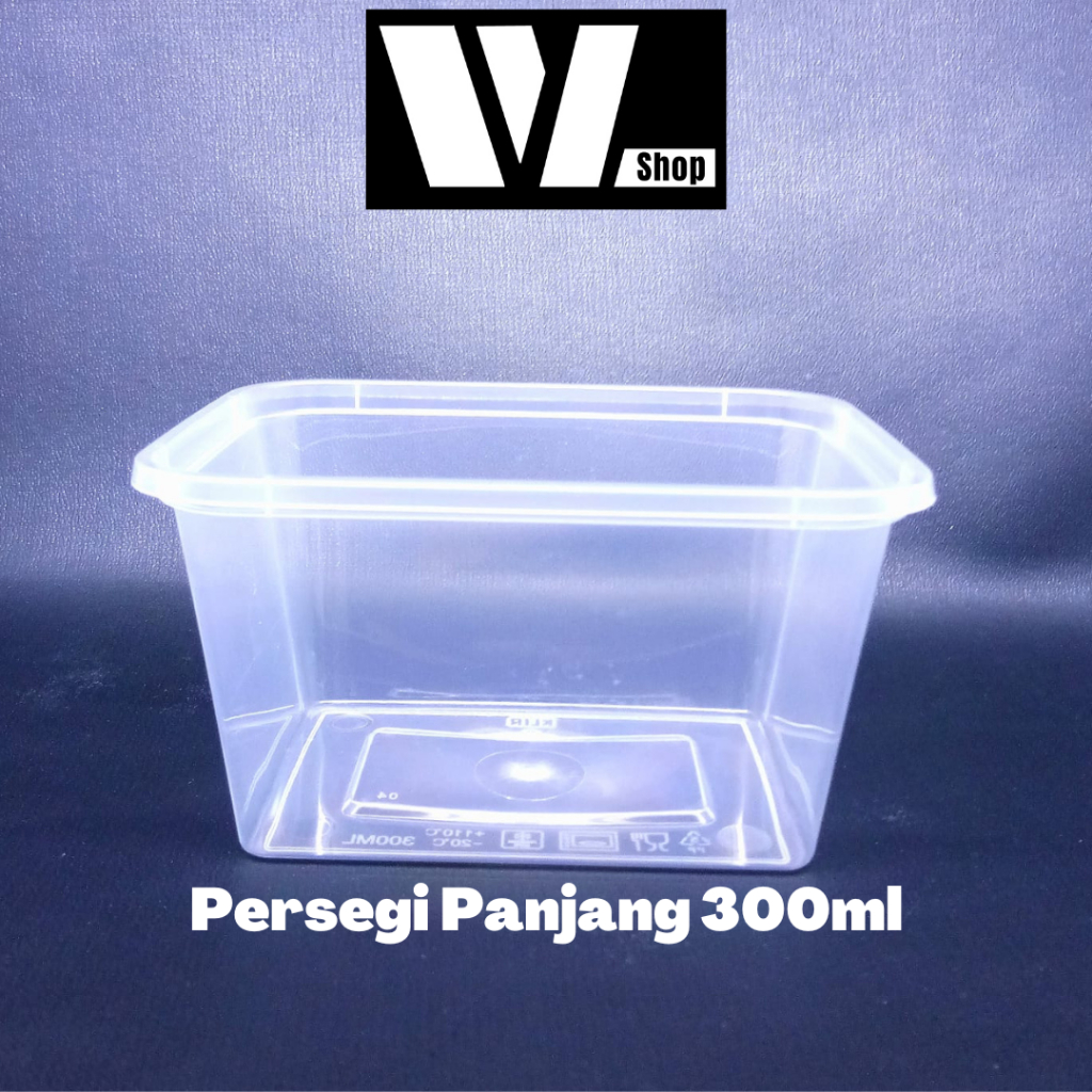 Kotak Makan Plastik Persegi Panjang 300ml Thinwall Klir Kotak Makanan Thin wall 300 ml Tempat Penyimpanan Makanan Rectangle WL Shop