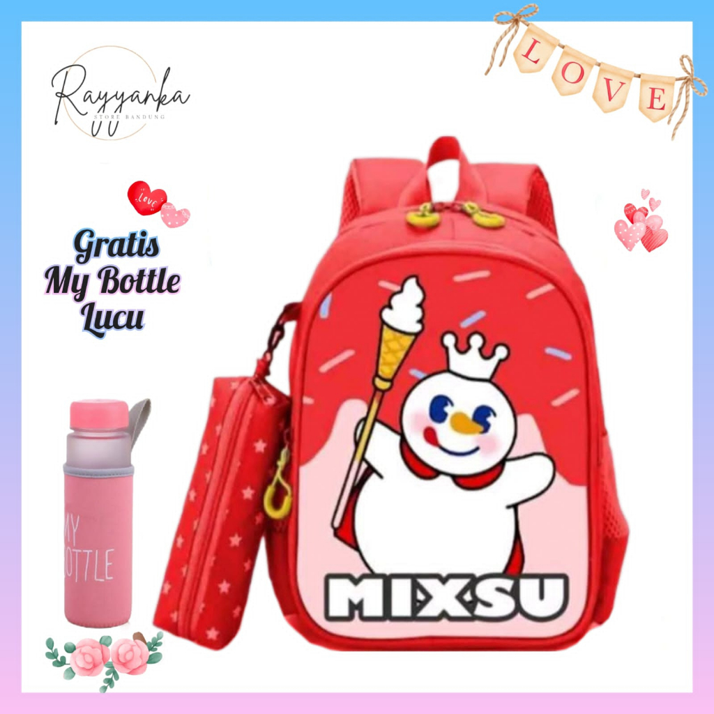 Tas Sekolah Anak Perempuan Terlaris Untuk Sekolah Tk Sd Model M1xx u3 Gratis Botol Minum