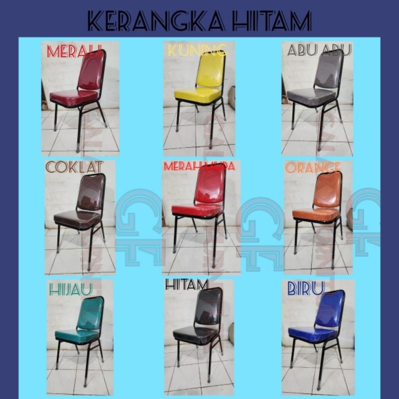 Awet Kursi Susun Kerangka Hitam/Kursi Coating Hitam/Kursi Susun/Kursi Tenda