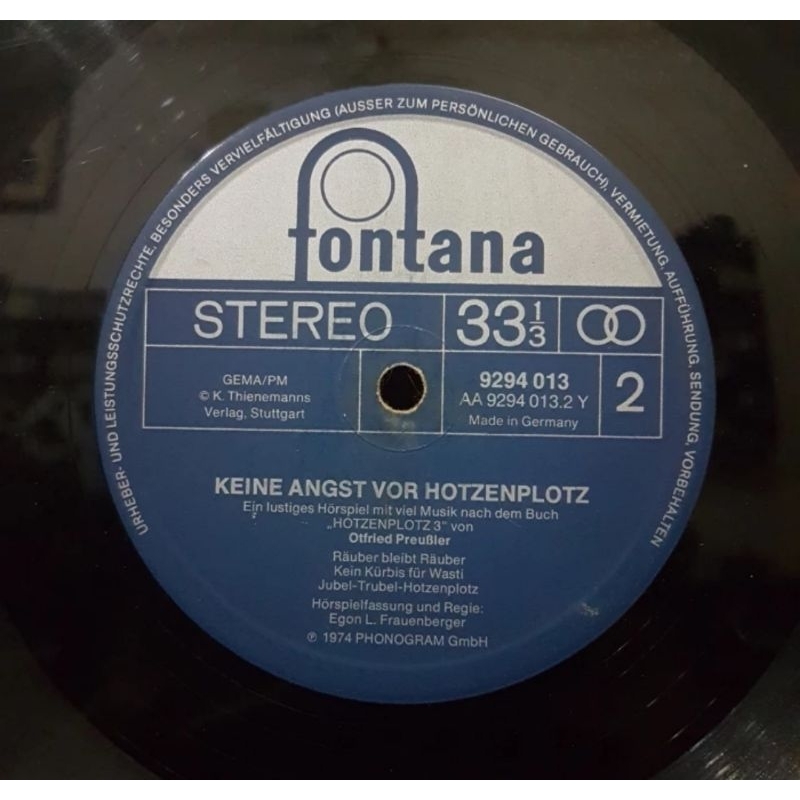 Vinyl Piringan Hitam 12 inch Keine Angst Vor Hotzenplotz