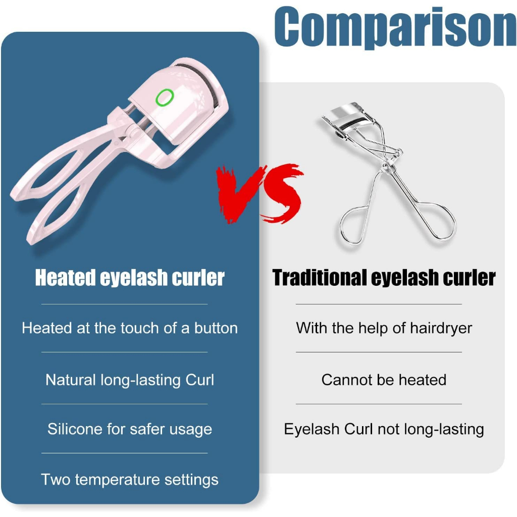 MAANGE Heated Eyelashes Curler Temp Portable Tahan Lama Curling Pemanasan Cepat Alat USB Rechargeable EyeLash Perm Bulu Mata 1292