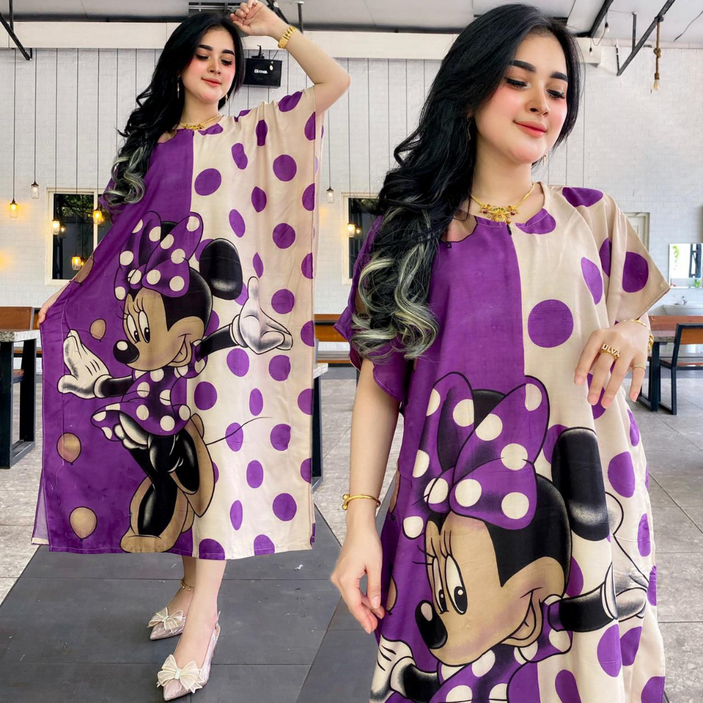 Baju Daster Jumbo Busui Resleting Depan Karakter Pilih Motif &amp; Warna Lucu Unik Homedress Wanita Kekinian LD 120 Rayon Adem Tidak Nerawang Grosir Murah Pekalongan