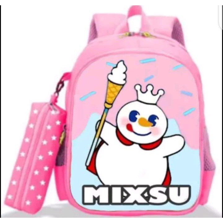 Tas mixue/Tas sekolah anak mixue/Tas tk/Tas SD/Tas ransel anak. TAS RANSEL BACKPACK ANAK SEKOLAH MOTIF LOGO/MASKOT MIXUE UNISEX