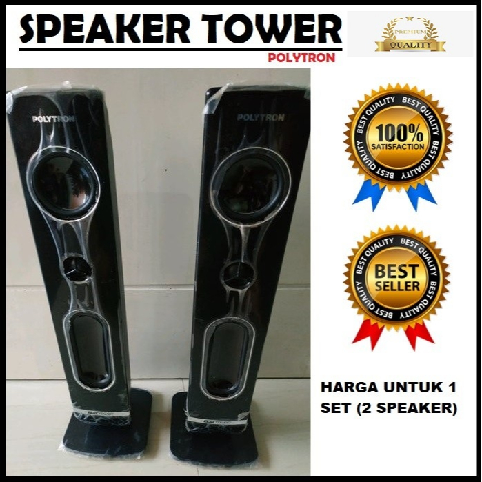 Speaker Double Tower Pasif Polytron 32 inch Sepasang (2 pcs)