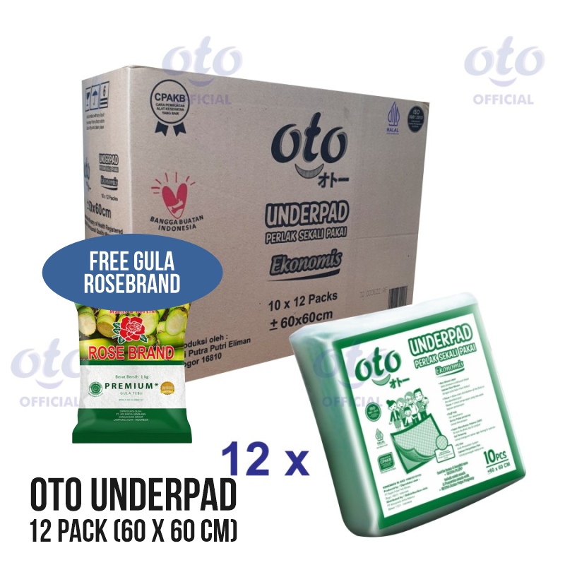 aksesoris - underpad, perlak, pad RAK - OTO Under Pad Underpad Perlak Sekali Pakai Alas Pasien Menyerap Urine Uk L isi 10pcs x 12 Pack