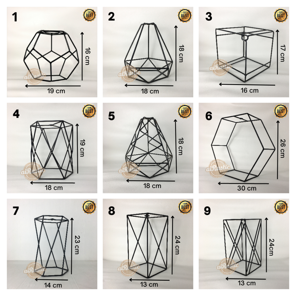 aiRustic - Kap Lampu Hias Gantung Dekorasi Diamond - lampu gantung besi diamond besi