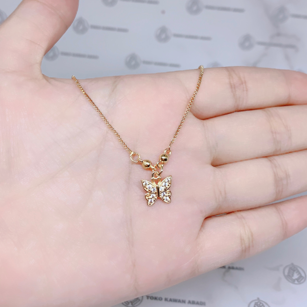 Kalung Anak Perempuan Xuping Gold Liontin Permata KupuKupu *05