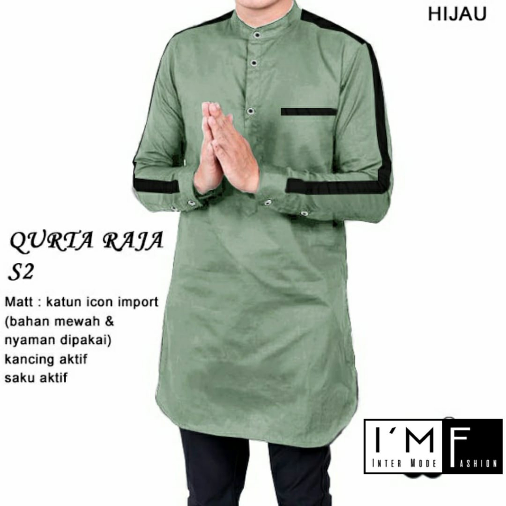 Terbaru Koko Qurta Raja Versi S2 ,Koko Terbaru 2026 Kualitas Premium Bahan Matt Katun Icon Premium-