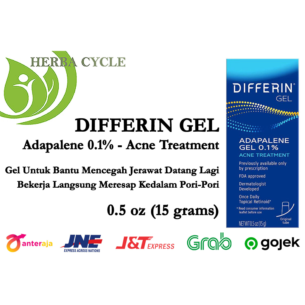 Differin Acne Gel Treatment 15g Gel Perawatan Wajah Jerawatan ORI USA