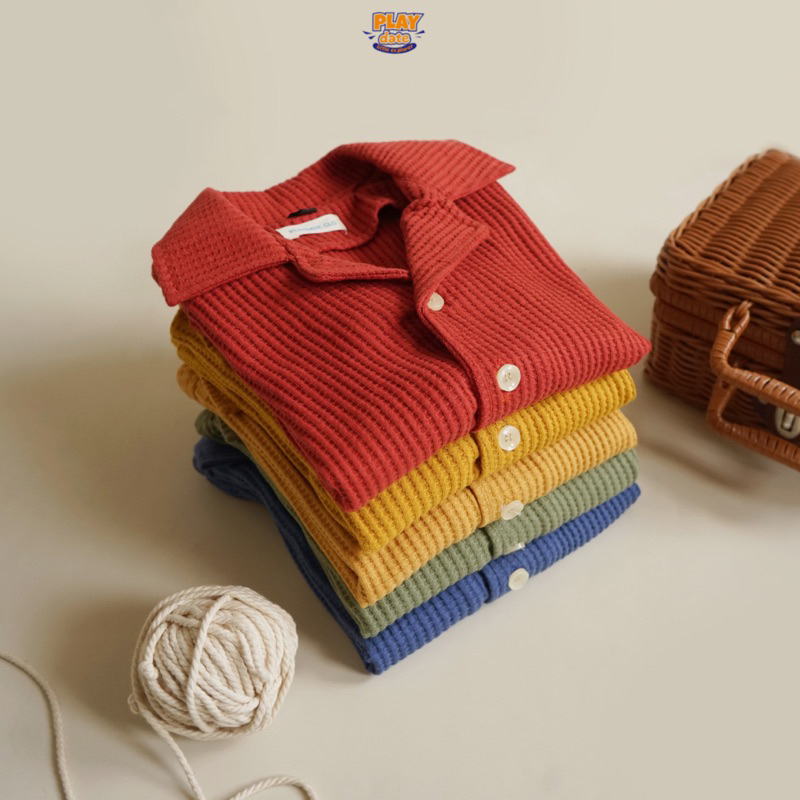 Playdate Baju Kemeja Atasan Lengan Pendek Anak Cowok Cewek 1 sampai 5 Tahun Premium