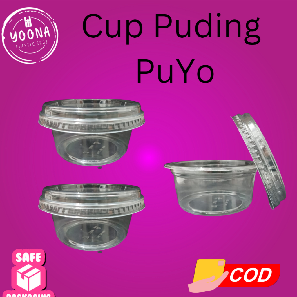 Cup Pudding Puyo Jelly 200 ml + Tutup,Cup Puding Puyo | Tempat Puding | Cup Puding UK 200 ML ISI 25 