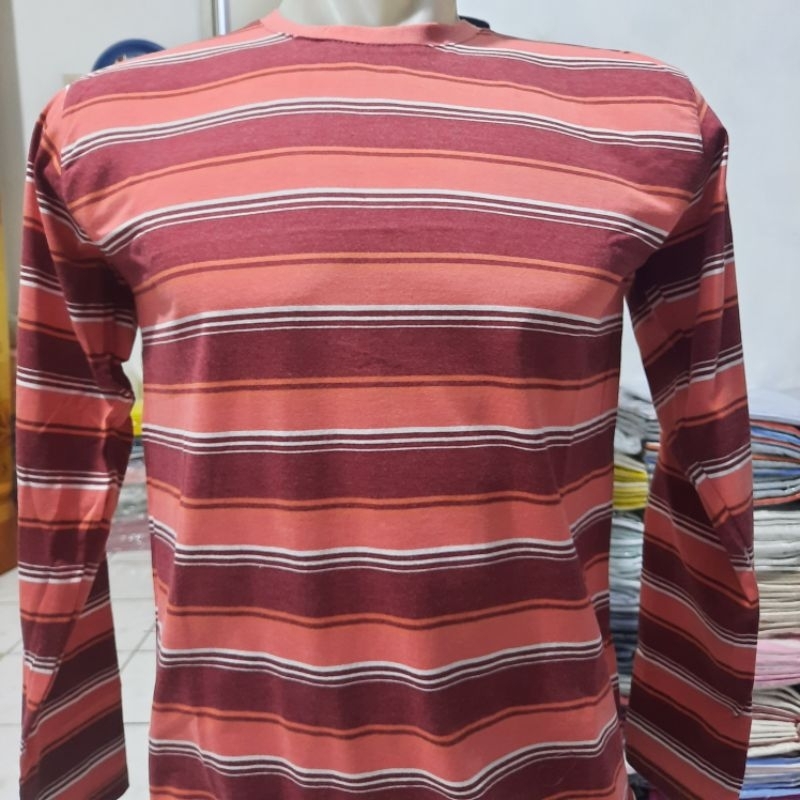 KAOS LENGAN PANJANG STRIPE/SALUR KATUN/SALUR RIB