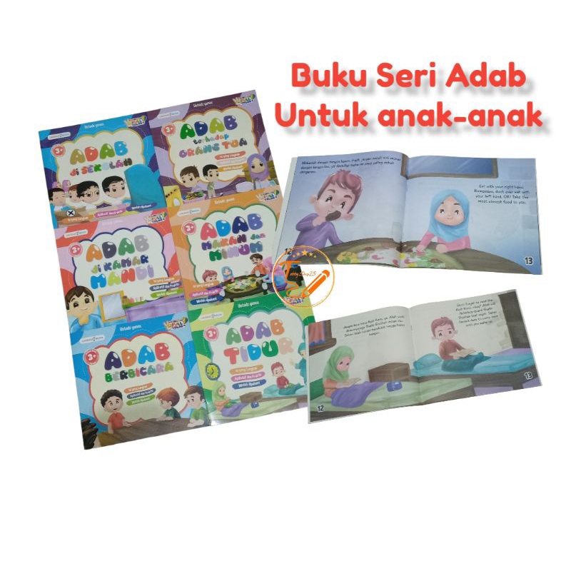 Buku Seri Adab 2 bahasa untuk anak-anak bergambar dan berwarna