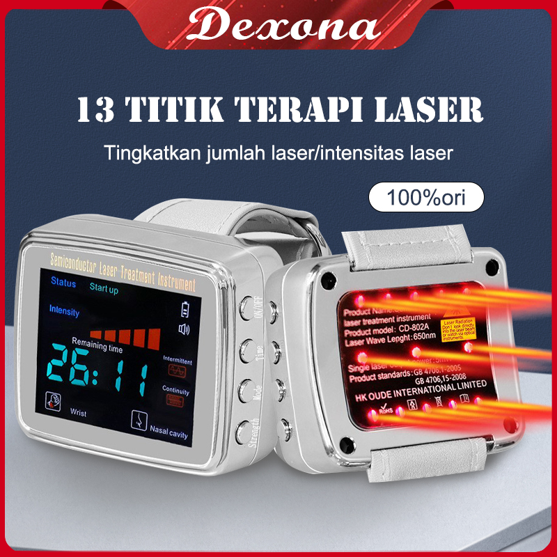 Jam tangan Terapi laser 12/13/15 titik laser fisioterapi untuk diabetes kolesterol darah tinggi darah kental stroke[100%ORI]