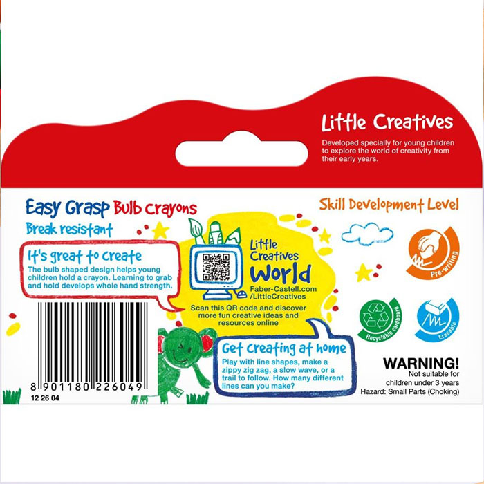 

RK Little Creatives / Crayon Faber Castell / Easy Grasp Bulb Crayons 4 Warna