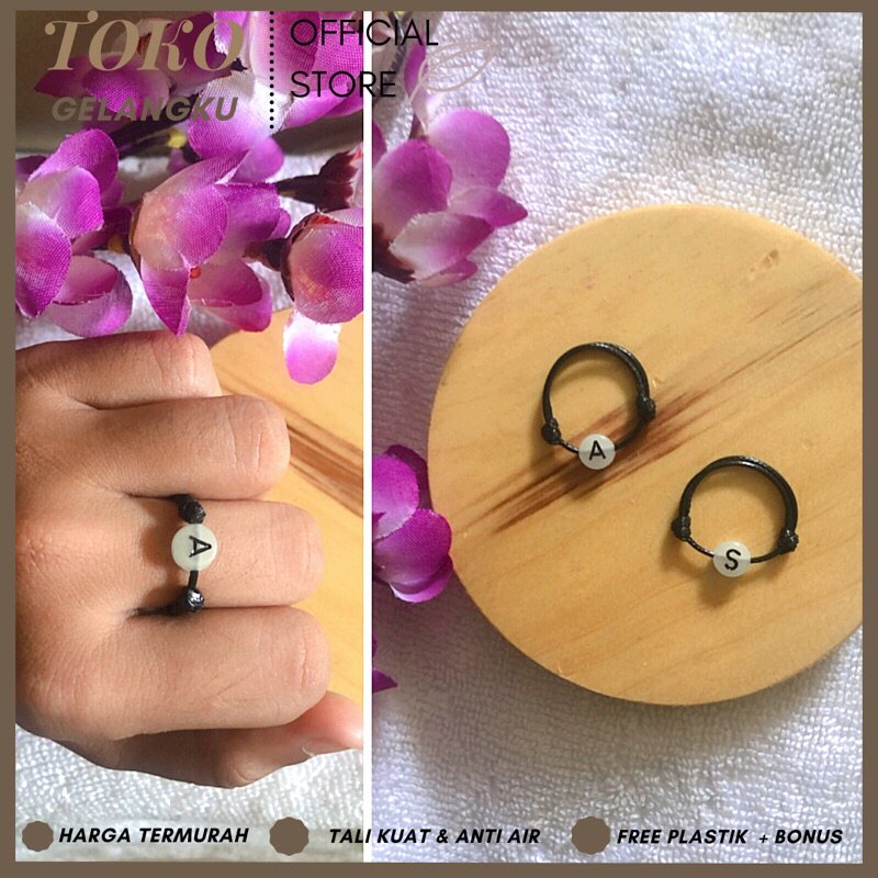 (New) Cincin huruf Glow In The Dark