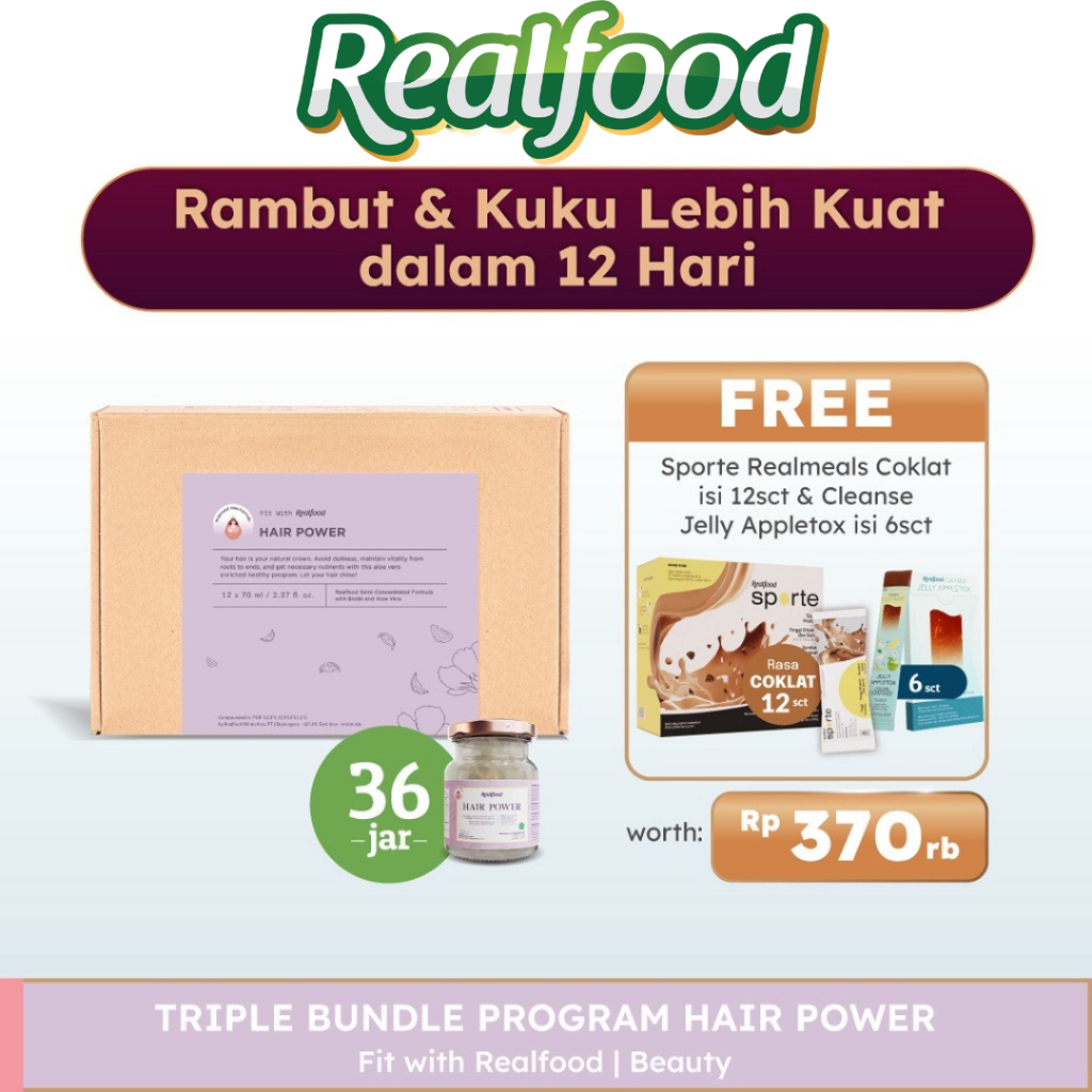 

Realfood Hair Power Triple Bundle Free Gift