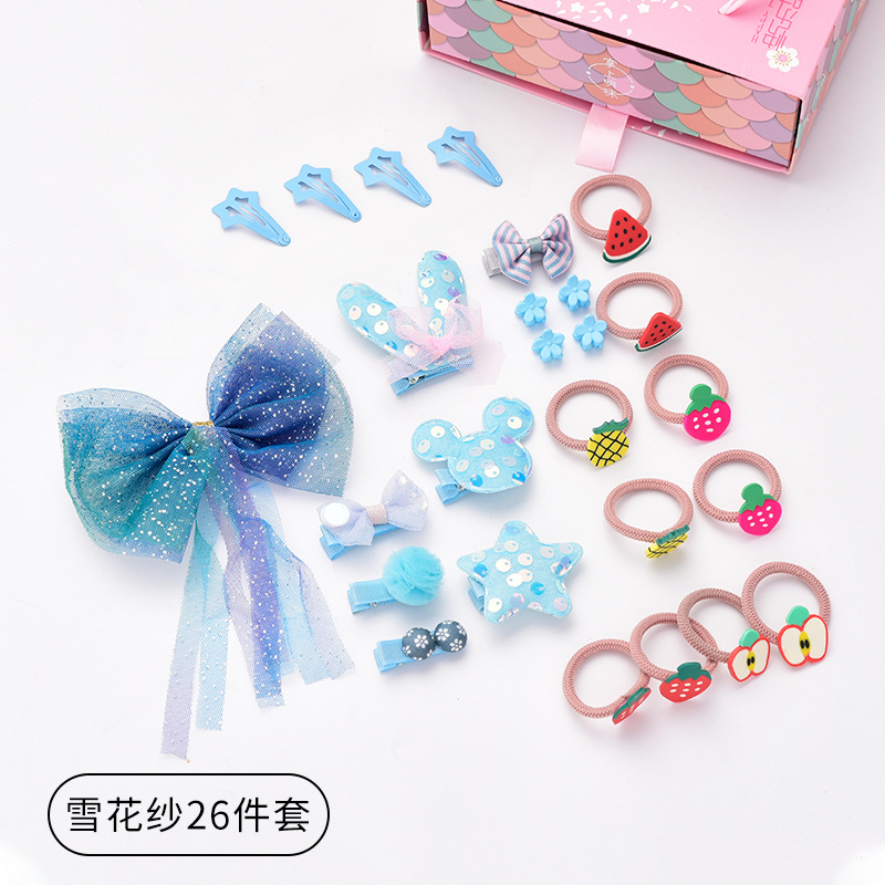 (Hello Girl)F239 Set Gift Box Jepit Ikat Rambut Anak Perempuan Gaya Korea Import