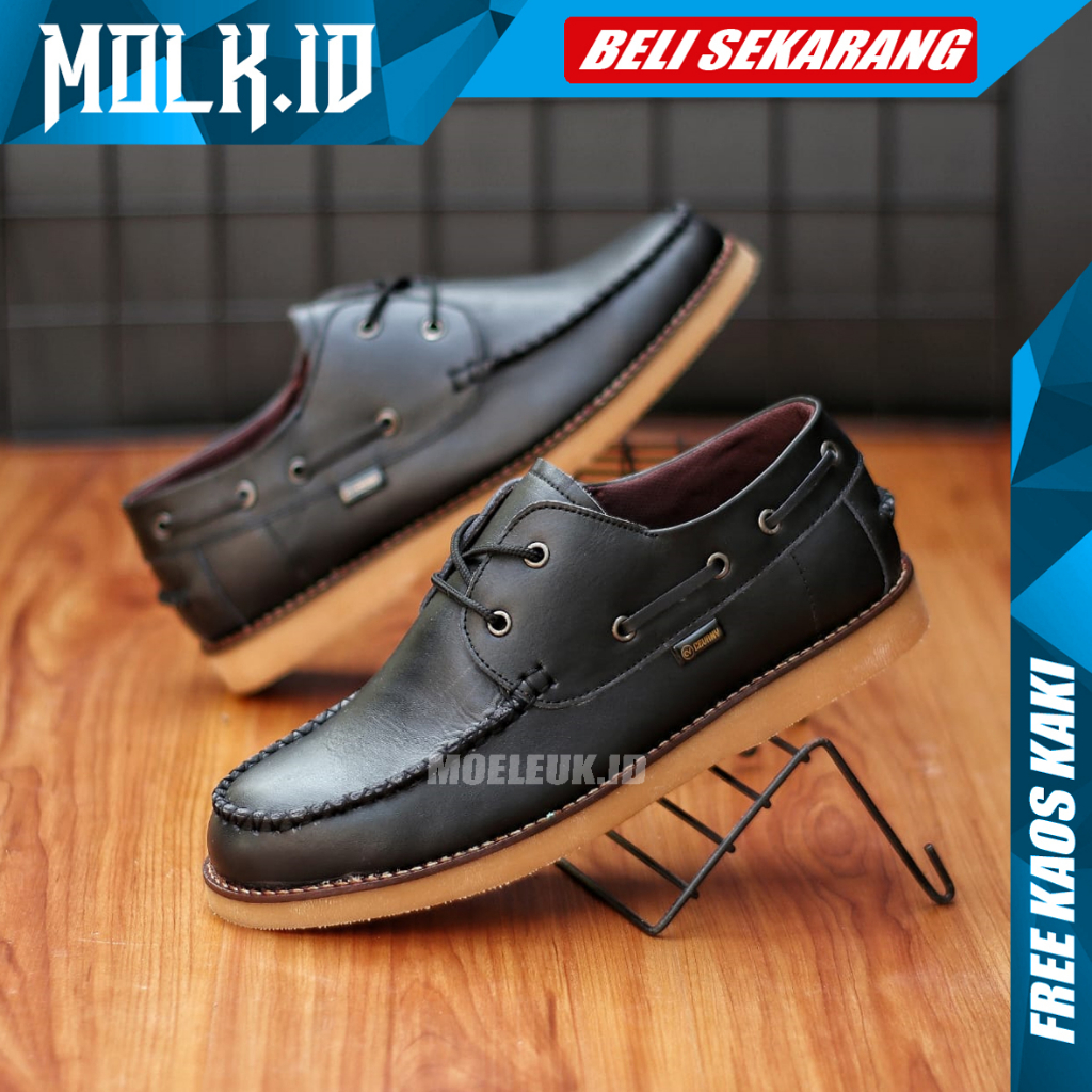 MOLK Sepatu Formal Pria Kulit Asli Pantofel Kerja Kuliah