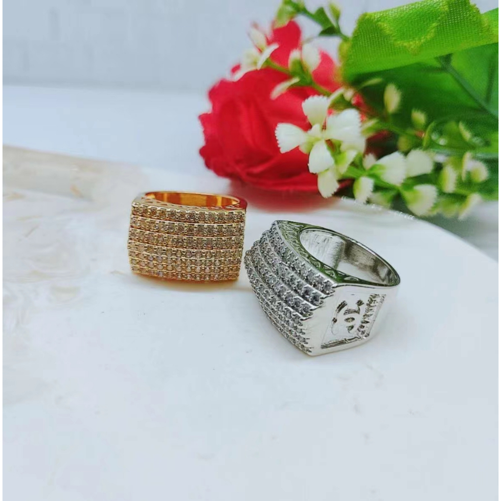 Cincin CC Mata Full Lapis Emas Perhiasan Fashion R125