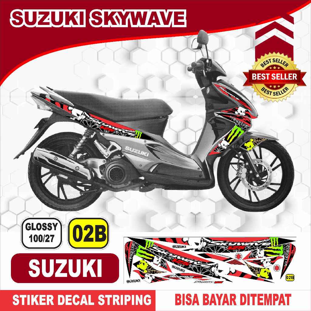 striping variasi Suzuki Skywave /stiker decal motor Skywave /stiker lis polet Suzuki Skywave
