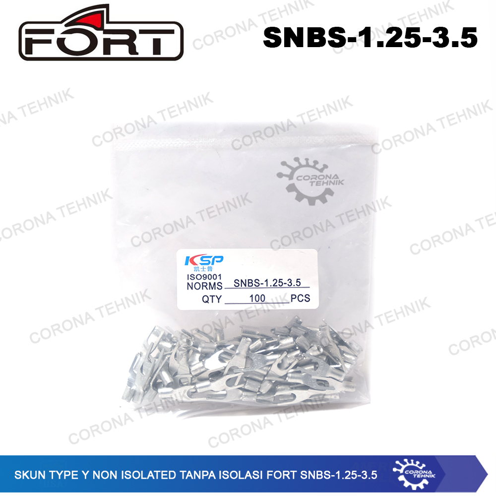 For Cable 0.25 - 1.5 mm Skun Type Y Non Isolated Tanpa Isolasi FORT SNBS-1.25-3.5