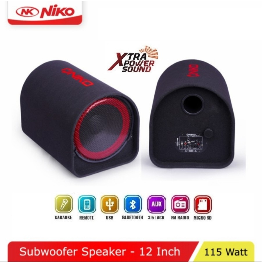Speaker Bluetooth Niko GL-12 Speaker Subwoofer 12 Inch Bergaransi Resmi