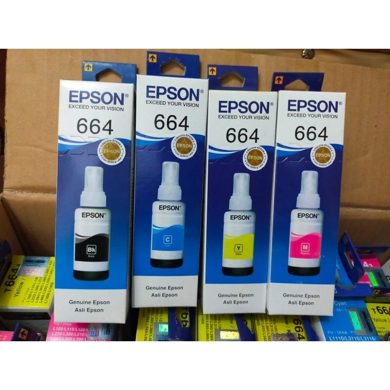 TINTA EPSON 664 L100 L110 L111 L120 L130 L132 L200 L210 L211 L220 L222 L300 L301 L310 L350 L351 L353 L355 L356 L358 L360 L362 L365 L366 L375 L455 L456 L475 L550 L551 L555 L556 L558 L565 L575 L566 L655 L800 L805 L810 L850 L1300 L1800
