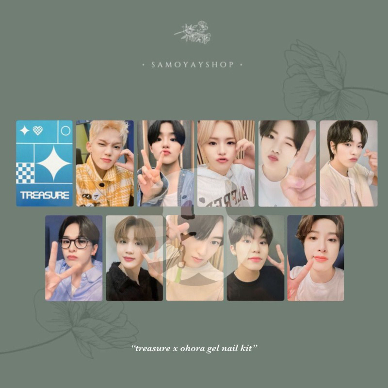 Photocard Treasure x Ohora Nail Kit Hyunsuk Jihoon Yoshi Junkyu Jaehyuk Asahi Doyoung Haruto Jeongwo