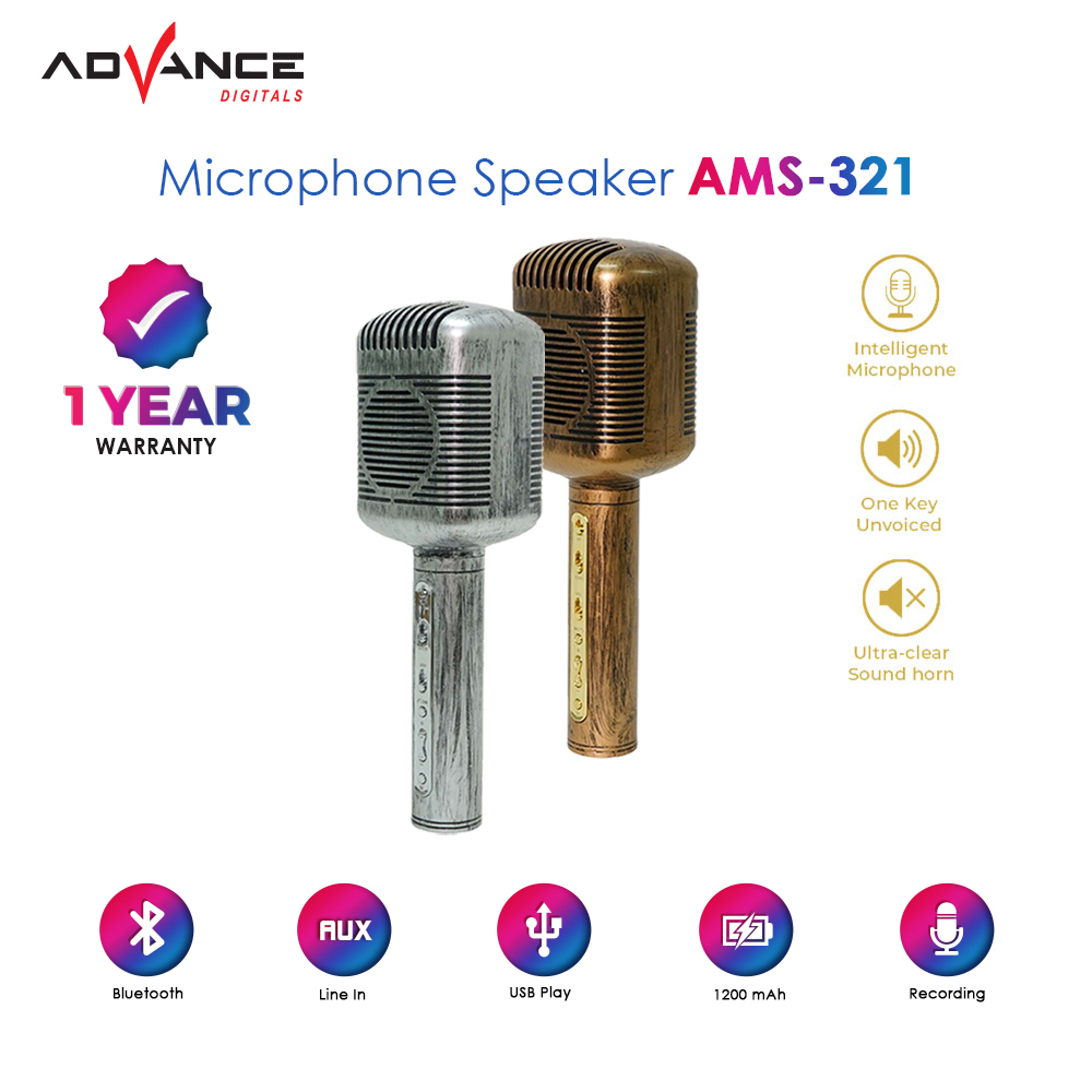 ADVANCE Mikrofon Speaker Bluetooth Mic tanpa kabel AMS-321