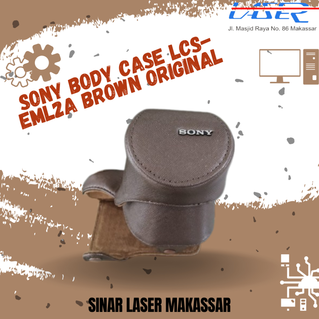 TAS KAMERA SONY BODY CASE BROWN ORIGINAL / CASE KULIT KAMERA SONY