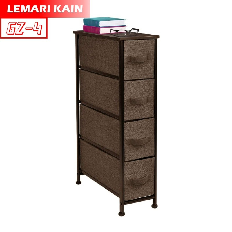 Lemari Aesthetic Lemari Minimalis Sisi Ranjang Tempat tidur 4 Laci Kecil Lemari Penyimpanan Murah Serbaguna Lemari GZ kKain Linen