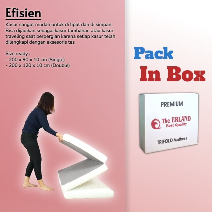 Kasur Tri Fold / Kasur Lipat 3 in Box The Erland Egg Crate Foam