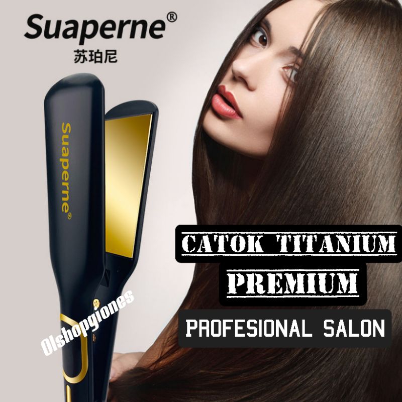 CATOK PROFESIONAL SUAPERNE Premium Titanium ion Pelurusan Babyliss egret flat iron