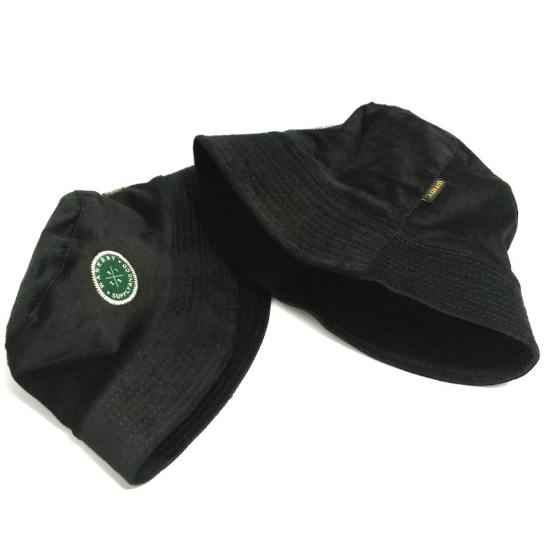 Topi bucket corduroy Black bucket hat wankbay distro pria wanita