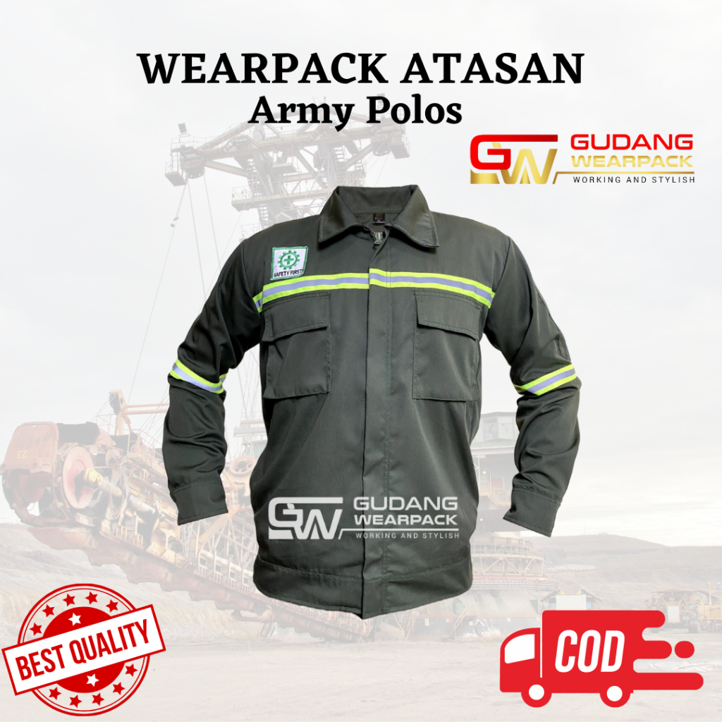 Bagus Uniform - Pakaian Kerja Seragam Proyek Warna Army Polos