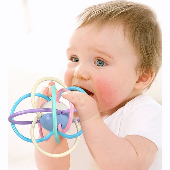 DADAWARD Mainan Gigitan Bayi Bola Baby Ratles Dan Teether / Bola Mantahattan teether bayi / bola tangan gerinda / bola Manhattan / bel tempat tidur bayi mainan / mainan pendidikan / silikon BPA FREE