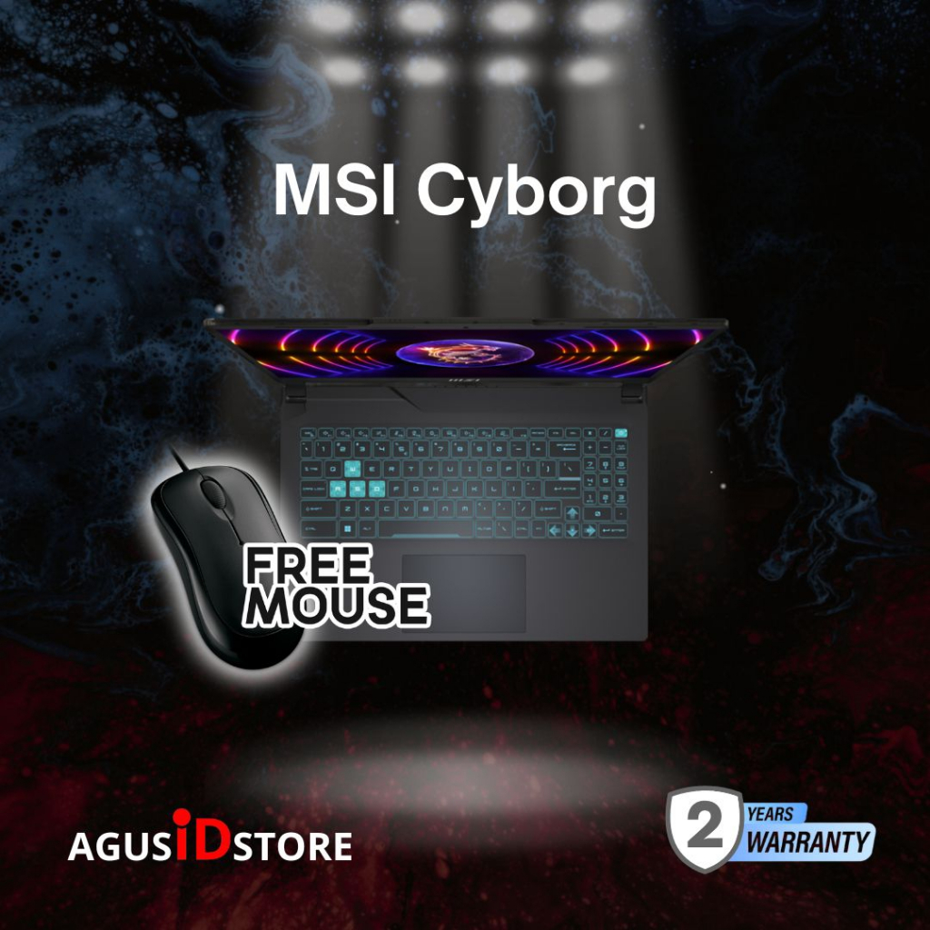 LAPTOP GAMING MSI CYBORG 15 A12VE / CORE i5-12450H RTX4050 / RAM 16GB 512GB SSD / 15 INCH 144Hz IPS / WINDOWS 11 OHS - CICILAN 0%