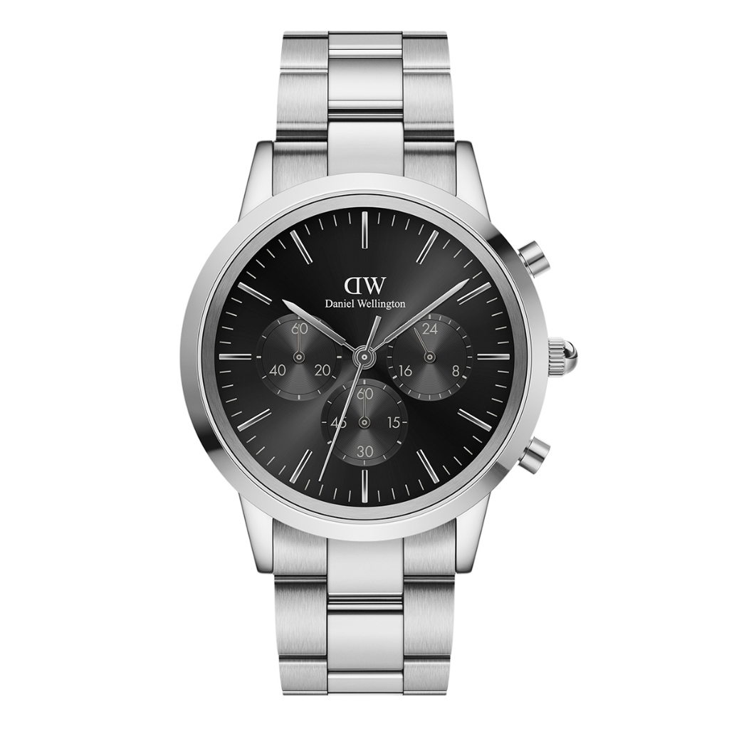 Jam Tangan Daniel Wellington Iconic Chronograph 42 Link S Onyx - DW00100645